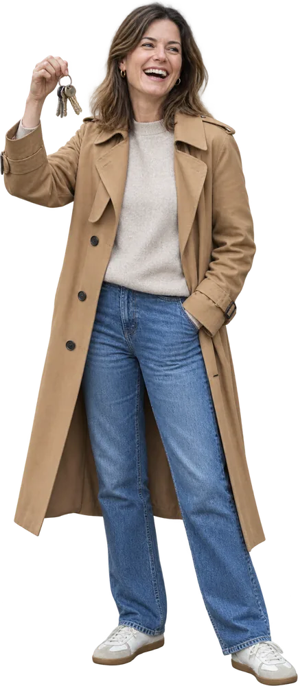 A woman jangling a set of house keys